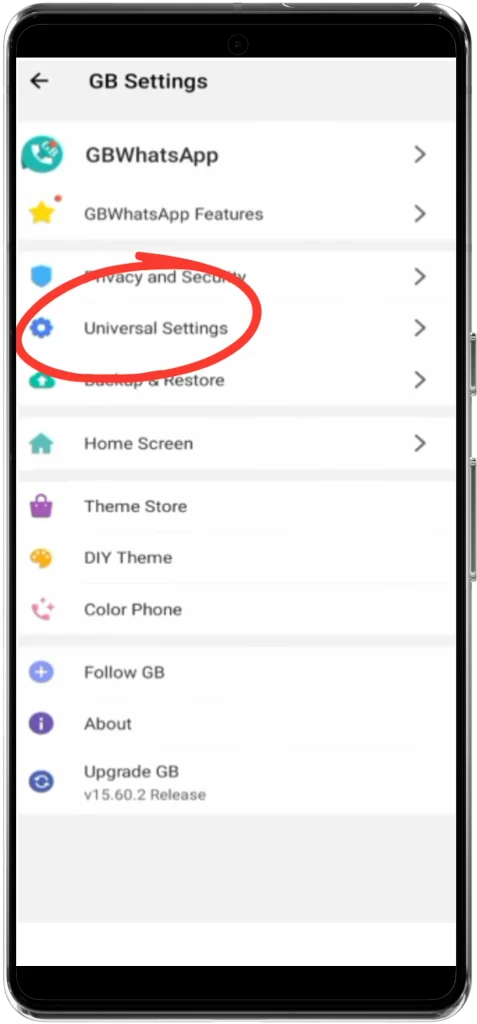 Universal Settings Option